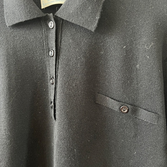 BALLANTYNE MERINO WOOL 2000 POLO SWEATER WOMENS 4 LUXURY PREPPY CLASSIC BLACK - Picture 6 of 13